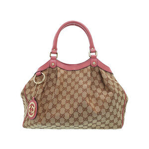 Gucci Sukey Tote Shoulder Bag GG monogram canvas leather Beige Brown